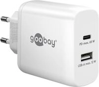 Goobay 65410 Dual Ladeger&auml;t 65W / USB-C & USB-A Schnellladeger&auml;t Power