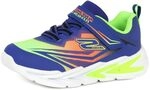 Skechers Baby - Jungen Flex-Glow Ultra Turnschuhe, Blue Synthetic/Lime & Orange