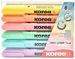 Kores - High Liner Plus: Pastellfarbene Textmarker Stifte, Keilspitze und