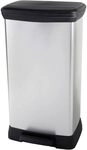 CURVER DECO DUO PEDAL BIN Abfalleimer, 23+23L, silber