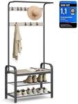 VASAGLE Garderobenst&auml;nder, Garderobe, mit Schuhbank, 4-in-1 Design, 9...