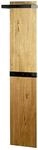 HAKU Wandgarderobe, Eiche, schwarz, Massivholz, Metall - Ma&szlig;e: B 35 x H 175 x T 25