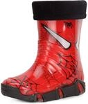 Ladeheid Kinder M&auml;dchen Jungen Gummistiefel Gef&uuml;ttert Swk39 (Rot Spinnen 39, 21/22