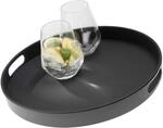 APS Tablett &bdquo;Bistro, Serviertablett, schwarzes Melamin Tablett, rutschfest,...