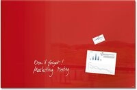 SIGEL GL142 Premium Glas-Whiteboard 100x65 cm rot hochglänzend, SGS geprüft,