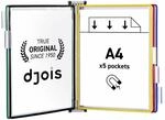 Djois, 416169 &ndash; Magnetisches Wandsystem A4, PVC, 5 Sichttafeln, Sortiert