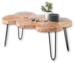 Stella Trading COLE Couchtisch Baumscheibe Akazie Massivholz mit schwarzem