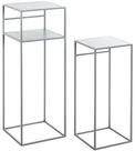 HAKU Beistelltische 2er Set grau Metall Couchtische klein - Ma&szlig;e: B 26/30 x H...