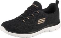 Skechers Damen Summits Leopard Spot Trainers, Black Mesh / Rose Gold Trim, 37.5 EU