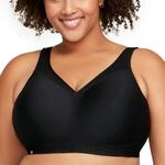 Glamorise Damen MagicLift Seamless Wirefree #1006 Sports Bra, Schwarz, 80J EU