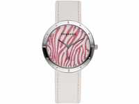 Orphelia Damen-Armbanduhr Zebra Analog Quarz Leder