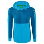 Erima Damen Six Wings Trainingsjacke mit Kapuze (1032222), curacao/mykonos, 34