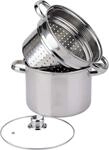 Baumalu - Edelstahl-Nudeltopf Abmessungen 29,5 x 21,5 x 24,5 cm mit Glasdeckel -
