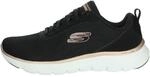 Skechers Damen Flex Appeal 5.0, Black Mesh/Rose Gold Trim, 39 EU