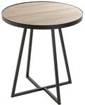 HAKU Beistelltisch rund Eiche schwarz MDF Platte Metallgestell runder...