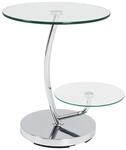 HAKU runder Beistelltisch mit Glasplatte Chrom Metall Couchtisch mit...