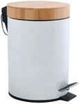 MSV &ndash; 3-Liter-Badezimmerabfalleimer aus Edelstahl und Bambus mit automatischem