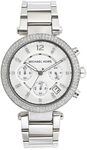 Michael Kors Parker Watch f&uuml;r Damen, Quarz-Chronographenwerk mit Edelstahl- oder