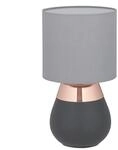 Relaxdays Nachttischlampe Touch dimmbar, grau-kupfer