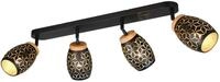 Reality Leuchten Spotbalken Bidar R81574080, Metall Schwarz matt/goldfarbig,...