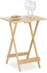 Relaxdays Klapptisch Bambus, f&uuml;r Wohnzimmer, Balkon & Terrasse, HxBxT: 63,5 x 48 x