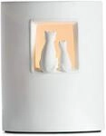 GILDE Tischleuchte Katzenpaar - Porzellan mit Lochmuster, H 22 x B 17,5 cm 