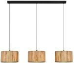 BRILONER - Pendelleuchte mit Seegras Schirm, 3x E27 Fassung, max. 10 W, Boho,