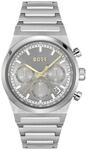 BOSS Chronograph Quarz Uhr f&uuml;r Herren Kollektion Candor Chrono mit Silbernes