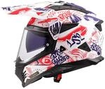 LS2, Motocrosshelme PIONEER II FANTASY Matt White Red Blue, S