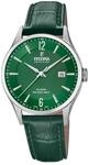 Festina Swiss Made Herrenuhr Analog aus Leder Gr&uuml;n | Quarzwerk, Kalender,