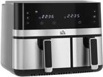HOMCOM Dual Zone Hei&szlig;luftfritteuse 8,5 L Airfryer 2700W mit 2 F&auml;cher, 8...