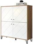 trendteam smart living - Touch - Sideboard - Wei&szlig;/Eiche - Highboard mit 4...