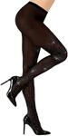 Glitzernde Spinnen Strumpfhose f&uuml;r Damen 40 DEN | Schwarz | Schwarze