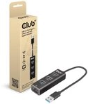 Club 3D CSV-1430A USB 3.2 Gen1 Typ-A, 3 Ports Hub mit Gigabit Ethernet