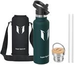 Sparrow Edelstahl Trinkflasche- 0.5L/0.75L/1L- Thermosflasche mit Strohhalm 
