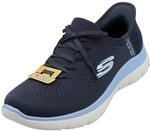 Skechers Damen Summits New Daily Turnschuhe, Navy Knit/Blue Trim, 38 EU