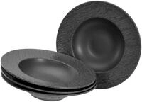 CreaTable, 21822, Serie Schiefer black, 4-teiliges Geschirrset, Teller Set aus