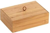 WENKO Bambus Box Terra L mit Deckel - Aufbewahrungsbox, Badkorb, Bambus, 22 x 7...