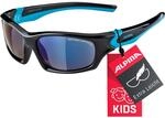 ALPINA FLEXXY TEEN Kindersonnenbrille, black-cyan gloss, One Size