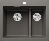 BLANCO PLEON 6 Split | Granitsp&uuml;le aus SILGRANIT vulkangrau | Einbau von Oben 