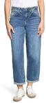 Cartoon Damen Used Look-Jeans mit Waschung