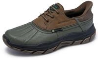 Skechers Herren Respected Tanzier Sneaker, Olive Leather Duraleather Brown...