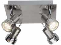 BRILLIANT Lampe Kassandra LED Spotplatte 4flg eisen/chrom | 4x LED-PAR51, GU10,...