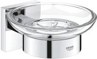 GROHE Start Cube - Seifenschale mit Halter (verdeckte Befestigung, Material: Glas/
