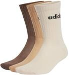 adidas Unisex Linear Crew Cushioned Socks 3 Pairs, WONDERWHI/MAGBEI/EARSTR, 45-48