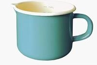 Kr&uuml;ger Emaille Milchtopf Blau &Oslash; 12 cm (1,0 L) | Induktion | Mit Ausguss |...