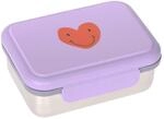 L&Auml;SSIG Kinder Brotdose Edelstahl Lunchbox mit Trennwand Little Gang Heart Lilac