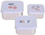 L&Auml;SSIG Snackbox Kinder 3er Set Edelstahl Brotdose/Snackbox Stainless Steel...