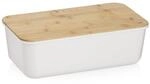 kela Brotkasten wei&szlig; mit L&uuml;ftungsl&ouml;cher 38x21x12,5cm, FSC Bambusdeckel als