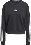 adidas Damen Essentials 3-Stripes French Terry Sweatshirt, Black/White, XS